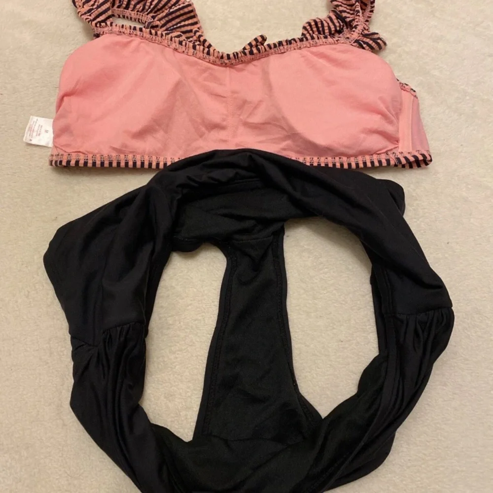 Xhilaration Pink and Black Striped Bikini